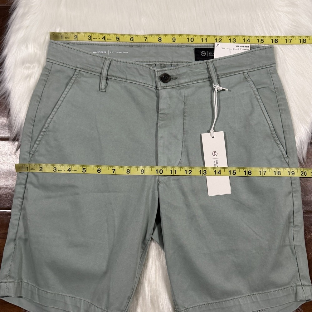 AG Adriano Goldschmied Men's Size 31 Sulfur Green Wanderer Slim Trouser Shorts - Picture 3 of 7
